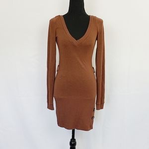 POINT Straight Knit Soft Brown Dress Size Small